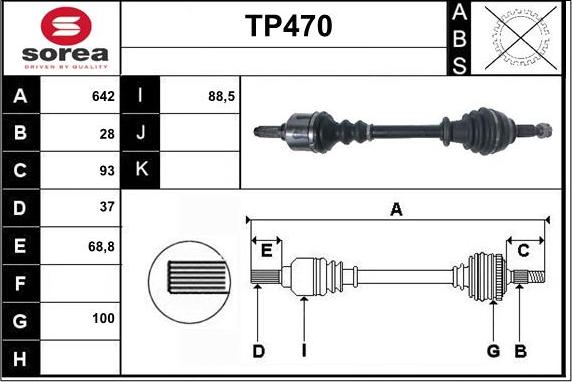 Sera TP470 - Полуоска vvparts.bg