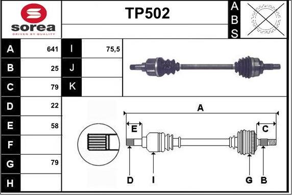 Sera TP502 - Полуоска vvparts.bg