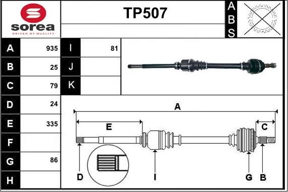 Sera TP507 - Полуоска vvparts.bg