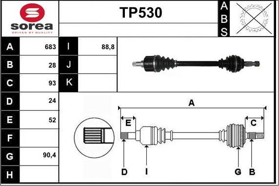 Sera TP530 - Полуоска vvparts.bg