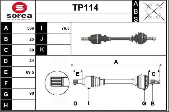 Sera TP114 - Полуоска vvparts.bg