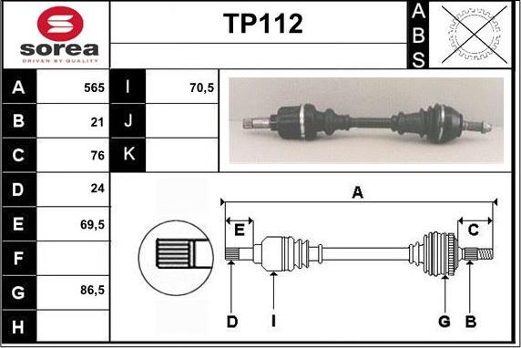 Sera TP112 - Полуоска vvparts.bg