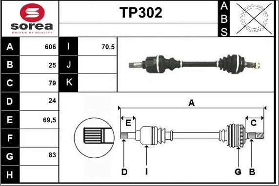 Sera TP302 - Полуоска vvparts.bg