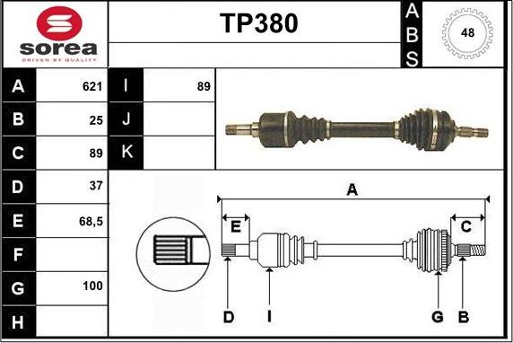 Sera TP380 - Полуоска vvparts.bg