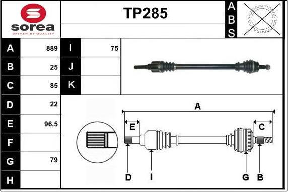 Sera TP285 - Полуоска vvparts.bg