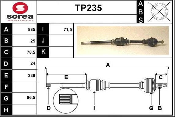 Sera TP235 - Полуоска vvparts.bg