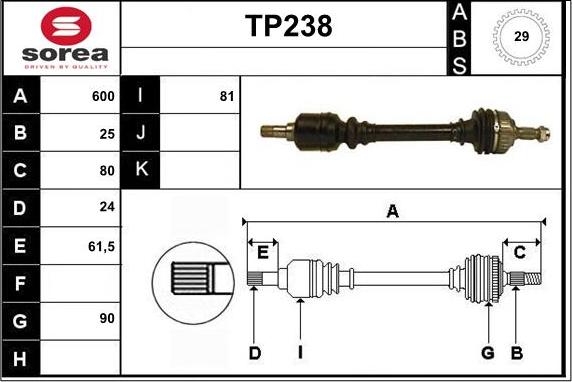 Sera TP238 - Полуоска vvparts.bg