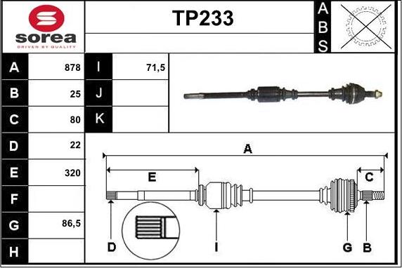 Sera TP233 - Полуоска vvparts.bg