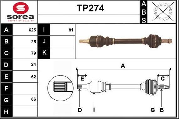 Sera TP274 - Полуоска vvparts.bg