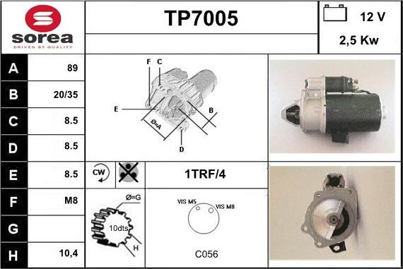 Sera TP7005 - Стартер vvparts.bg