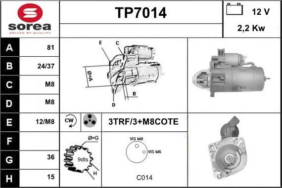 Sera TP7014 - Стартер vvparts.bg