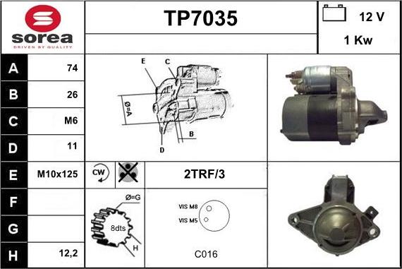 Sera TP7035 - Стартер vvparts.bg