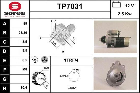 Sera TP7031 - Стартер vvparts.bg