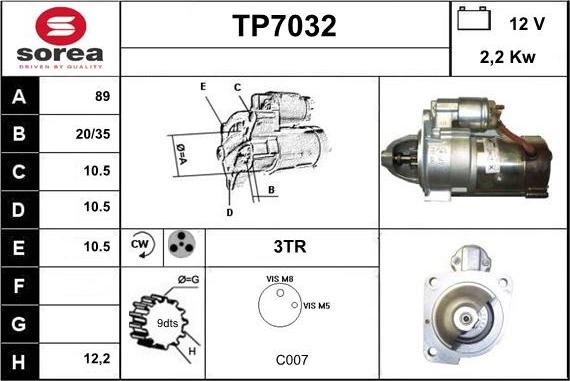 Sera TP7032 - Стартер vvparts.bg