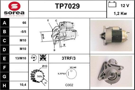 Sera TP7029 - Стартер vvparts.bg