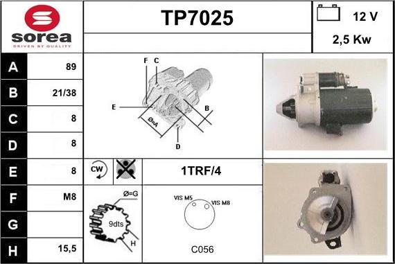 Sera TP7025 - Стартер vvparts.bg