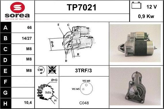 Sera TP7021 - Стартер vvparts.bg
