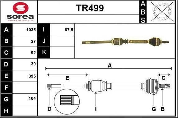 Sera TR499 - Полуоска vvparts.bg