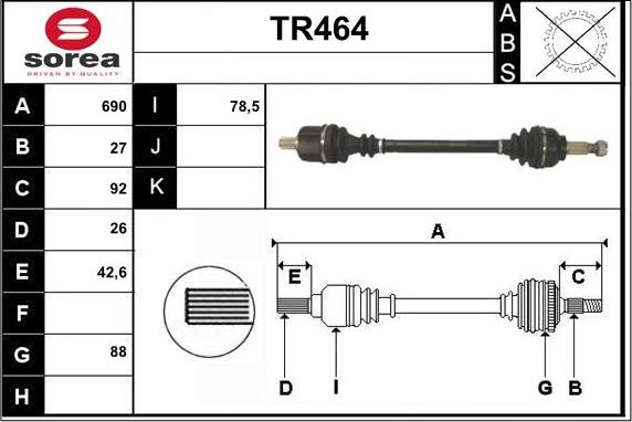 Sera TR464 - Полуоска vvparts.bg