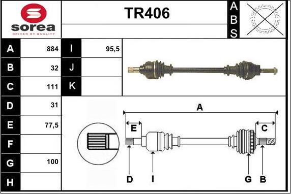 Sera TR406 - Полуоска vvparts.bg