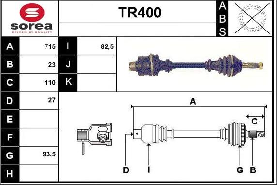 Sera TR400 - Полуоска vvparts.bg