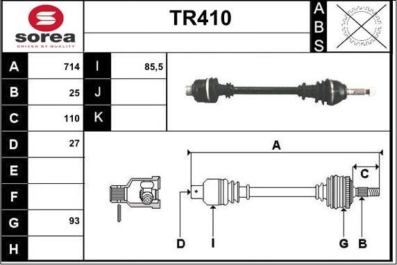 Sera TR410 - Полуоска vvparts.bg