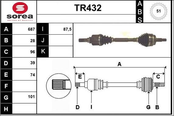 Sera TR432 - Полуоска vvparts.bg