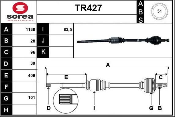 Sera TR427 - Полуоска vvparts.bg