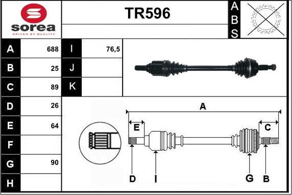 Sera TR596 - Полуоска vvparts.bg