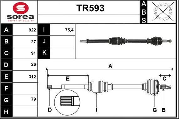 Sera TR593 - Полуоска vvparts.bg