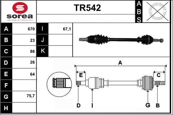 Sera TR542 - Полуоска vvparts.bg