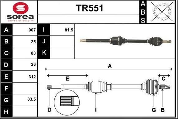 Sera TR551 - Полуоска vvparts.bg