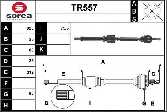 Sera TR557 - Полуоска vvparts.bg