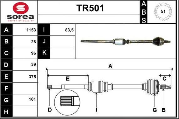 Sera TR501 - Полуоска vvparts.bg