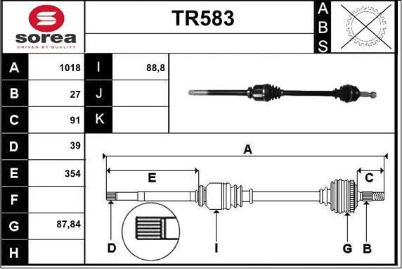 Sera TR583 - Полуоска vvparts.bg