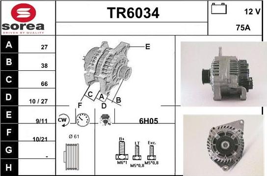 Sera TR6034 - Генератор vvparts.bg