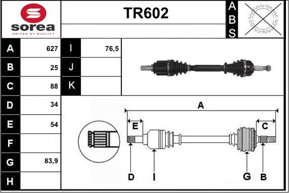 Sera TR602 - Полуоска vvparts.bg