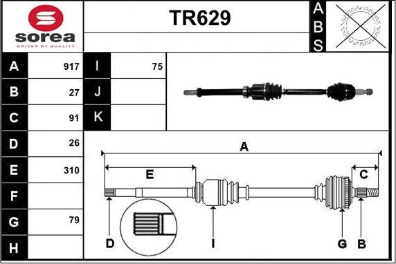 Sera TR629 - Полуоска vvparts.bg