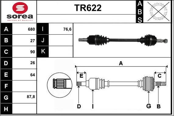 Sera TR622 - Полуоска vvparts.bg