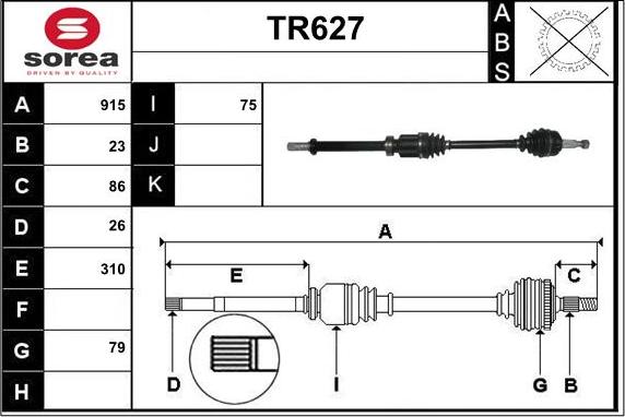 Sera TR627 - Полуоска vvparts.bg