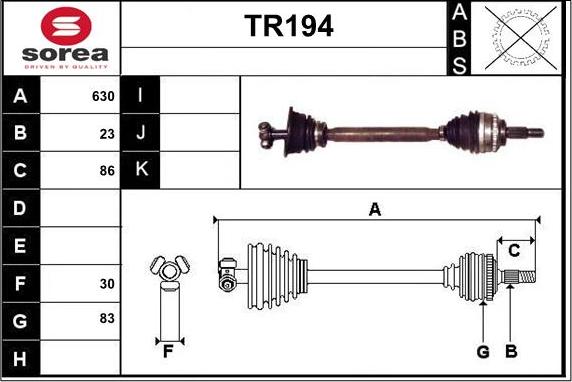 Sera TR194 - Полуоска vvparts.bg