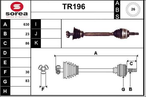 Sera TR196 - Полуоска vvparts.bg