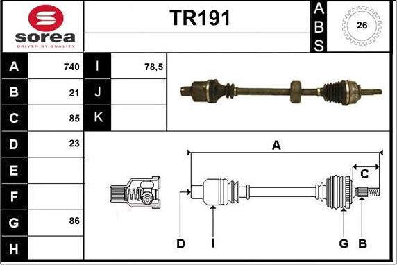 Sera TR191 - Полуоска vvparts.bg