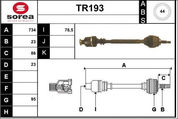 Sera TR193 - Полуоска vvparts.bg