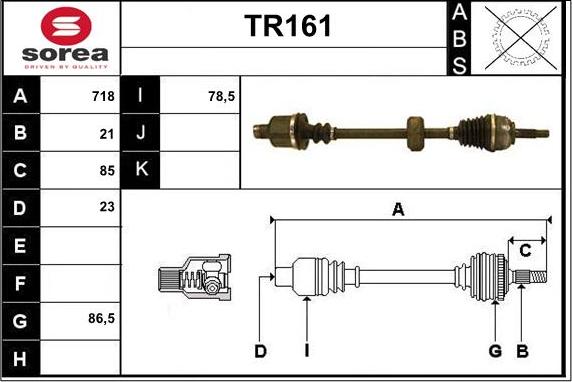 Sera TR161 - Полуоска vvparts.bg