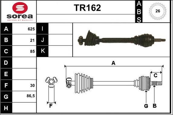 Sera TR162 - Полуоска vvparts.bg