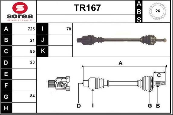 Sera TR167 - Полуоска vvparts.bg