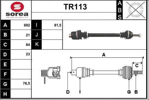 Sera TR113 - Полуоска vvparts.bg