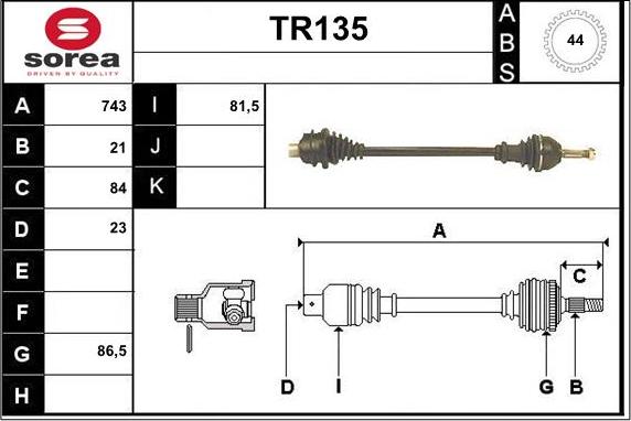 Sera TR135 - Полуоска vvparts.bg