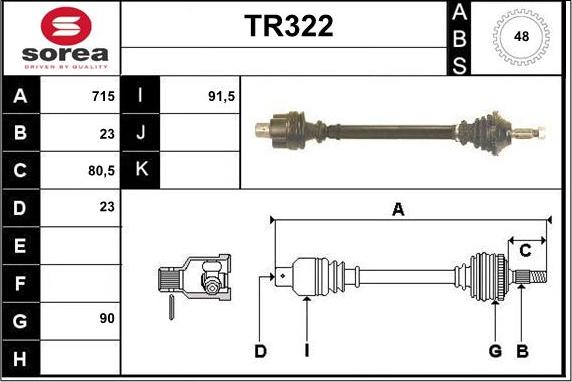 Sera TR322 - Полуоска vvparts.bg